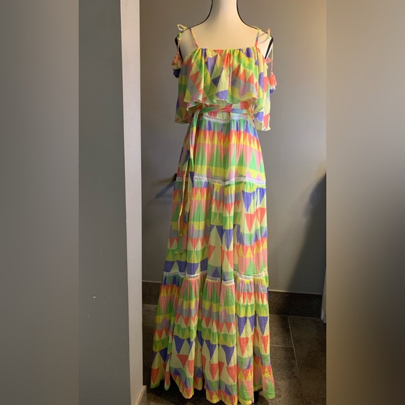 Place Nationale X Revolve Le Camus Mosaic Tiered Sun Dress. Size M. EUC - Picture 3 of 15